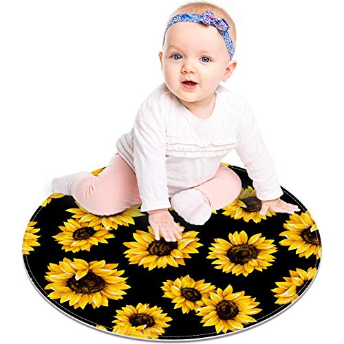 Suncokret žuto sunčeva cvijeće cvjetni uzorak, non kliz vrata 23.6 okrugla područja tepiha tepiha za djecu za