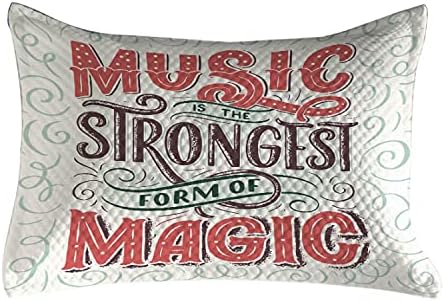 Ambesonne Rock and Roll Quilted jastuk, glazba je najjači oblik magične retro, standardne kraljevske