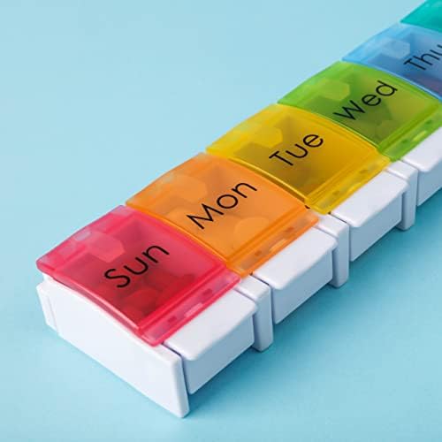 JIYULLASL Rainbow Color sedmični 7-dnevni Organizator pilula kontejner 7 futrola za držač lijekova za klavir-ključ