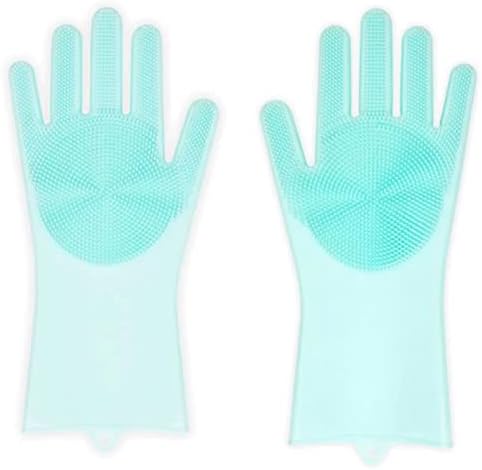 ALAZCO 1 par silikonskih rukavica za pranje posuđa bez BPA za kuhinjske silikonske rukavice za ribanje