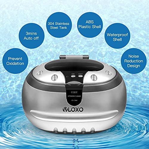 Vloxo profesionalni ultrazvučni čistač Mašina za čišćenje nakita i 6-stepena oštrila za noževe, Vloxo Premium