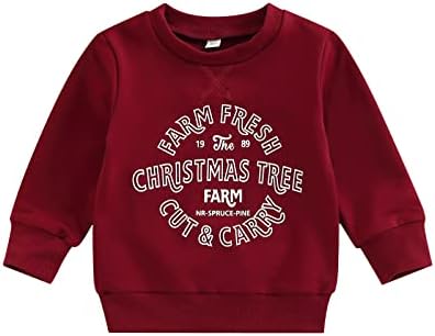 Djeca Toddler Baby Girl Božićno odjeću Pismo Ispis Crewneck Duks duks s puloverski džemper Božićni zimski