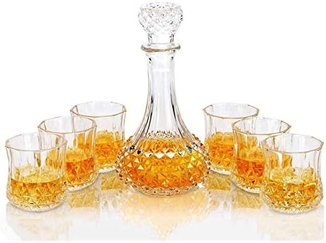 liquor-decanters dekanter i Set čaša za viski, 600ml kristalni dekanter za viski sa 6 čaša za viski 300ml,