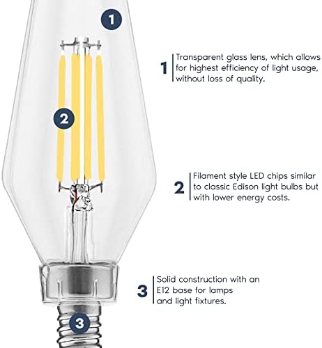LUXRITE E12 kandelabra LED sijalice 60 W ekvivalentno, 4000k hladno bijelo, zatvoreno Učvršćenje ocijenjeno,