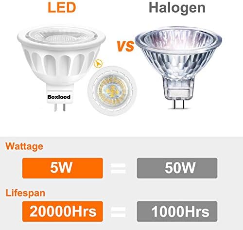 Boxlood MR16 LED sijalica bez zatamnjivanja, 90% ušteda energije, 6000k hladno bijela, 40 stepeni,