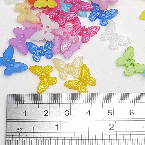 Chenkou Craft New 100pcs mix leptir plastični tasteri 15 mm šivaći zanat 2 rupe, leptir)
