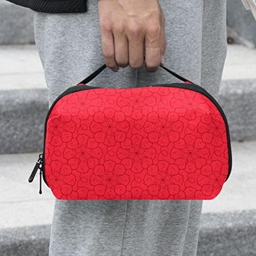 Crvena cvjetna cvjetna kozmetička torba za žene slatka modna torbica vodootporna torba za šminkanje prostrana