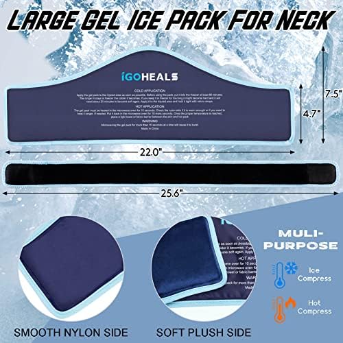 Igoheals paket leda za višekratnu upotrebu povreda, omotač leda za vrat, omotač paketa za toplu hladnu terapiju u leđima