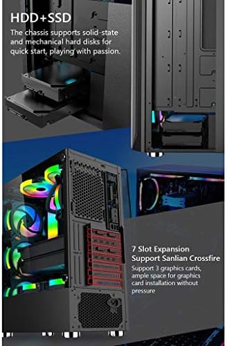 Hdyd ATX Case, mid-Tower PC Gaming Case ATX / M-ATX / ITX-prednji i / o USB 3.0 Port - potpuno