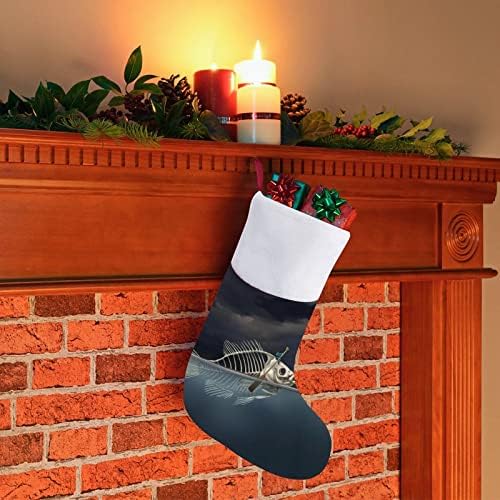 Kajakački riblji kostur personalizirani božićni čarapa Početna Xmas Tree Kamin Viseći ukrasi