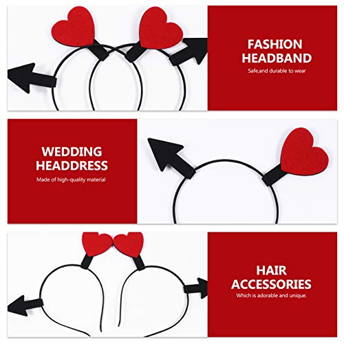 Prettyzoom Ženske modne trake za glavu 2pcs Trake za glavu crveno srce Arrow kose obruče za kosu za djevojčice