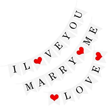 AMOSFUN 3PCS svadbeni banner abecede Baneri Volim te da visi zarezivanje udati se za mene prijedlog