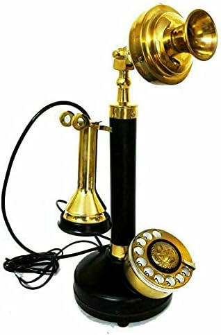 Crystal-Crafts Zlatni mesingani Američki fiksni telefon Vintage Rotary Dial Svjet za svijeće