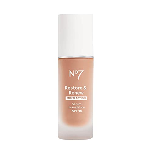 No7 Restore & amp; ReMulti Action Serum Foundation-Cool bež-Liquid Foundation Makeup sa vitaminom