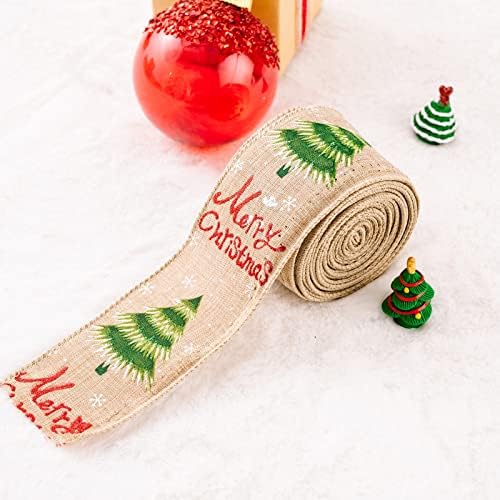 Vanjski božićni ukrasi božićna vrpca tkanina vrpca božićne stablo Snowflake plairano DIY luk vrpca