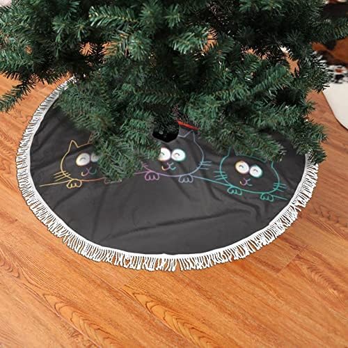 Tri mačke suknje drveća Xmas ukrasi, sezonsko ostavljanje suknje sa drvećem za godišnji odmor za