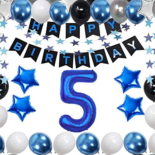 40-inčni džinovski plavi broj 5 balon 5. rođendan balon mornarskog plave 5 rođendan balona | 5. dekors rođendana