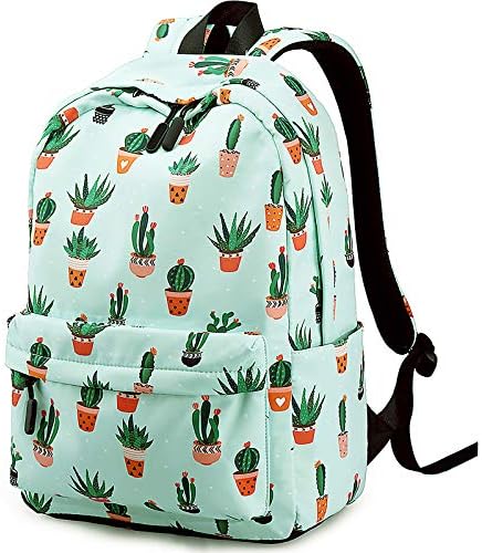 Školske torbe za fakultet, Xinveen Cactus Vodootporni školski ruksak slatki tisak Bookbag Women Travel