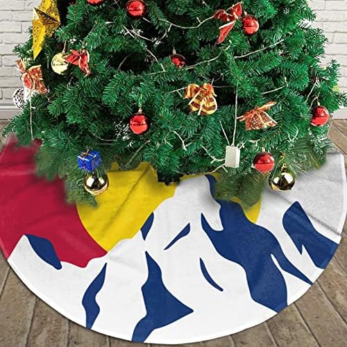 Suknja za božićnu drvvu, 30-48 inča Colorado Zastava zastava za planinu za božićne ukrase Ukrasi za odmor