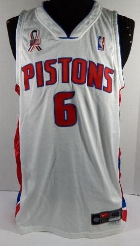 2000-01 Detroit Pistons Ricky Cijena 6 Igra izdana Bijeli dres 911 Patch 48 2 - NBA igra