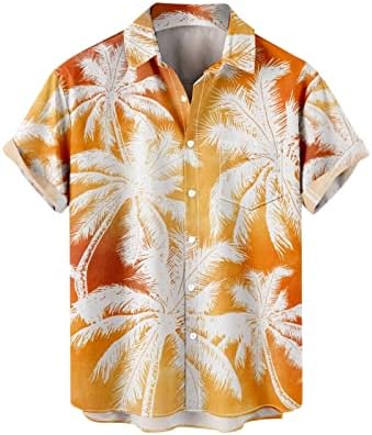 Havajske majice za muške majice s jednim dlanom Tropskog stila vrhova casual gumba niz majicu