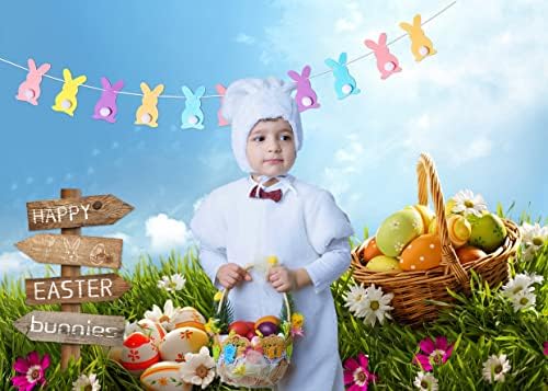 LYCGS 7x5ft Spring happy Easter Backdrop Uskršnja tema fotografija pozadina zečja jaja cvjetna trava Uskršnja