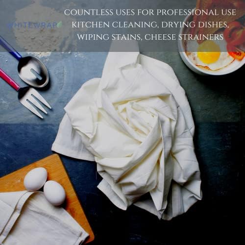 Ručnici za ručnike za brašno od bijelog brašna | 28 x 28 | 50-pakovanje | Prirodno | 130 COUNT