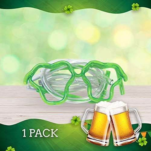 Krazy slamke St Patrick Dan naočare fleksibilna slamka za piće / zelena djetelina novost dodatna