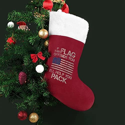 Ako vas ova zastava uvrijedi, pomoći ću vam da spakujete božićnu čarapu Classic Viseći ukrase bijeli