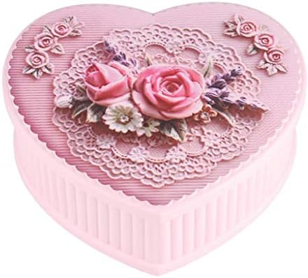 YFQHDD Pink Balet nakit Box kutija breskva nakit u obliku srca Kutija za skladištenje devojka Day