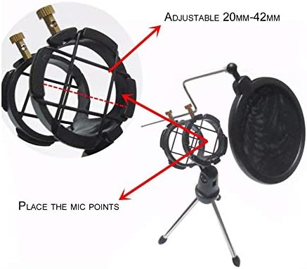 WSSBK podesivi Studio mikrofon stalak za stativ sklopivi stoni nosač mikrofona sa kopčom za držač mikrofona i Pop filterom