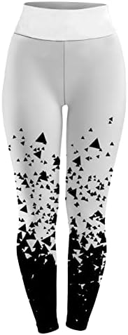 Yalfjv Yoga pantalone visokog struka sa džepovima za žene ženske plemenski stil štampane helanke
