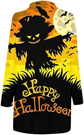 Ruziyoog Žene Halloween Kardigani Funny Lobanja Skeleton Print Open Front Cardigan Jacket Holiday