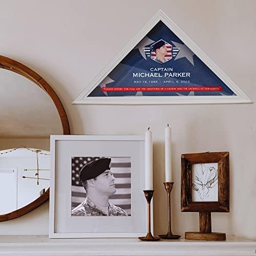 Personalizirana kutija za zastavu za američku veteransku zastavu, 9,5 x 5 stopa puna boja, UV štampana futrola za zapis za zastava, zidna obveznica zastava za polje za prikaz sa staklenom prednjem dijelom za presavijenu zastavu