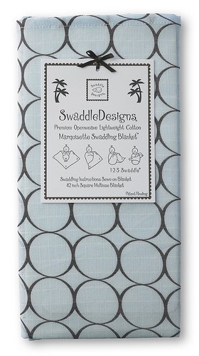 Swaddledesigns marquisette swaddling pokrivač, premium pamučni muslin, smeđi krugovi na pastelnom