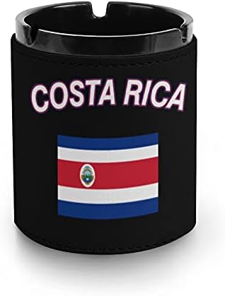 Državna zastava Costa Rica Cigaretna pepeljara PU kožni nosač za pušenje pepela za uređenje domaće površine