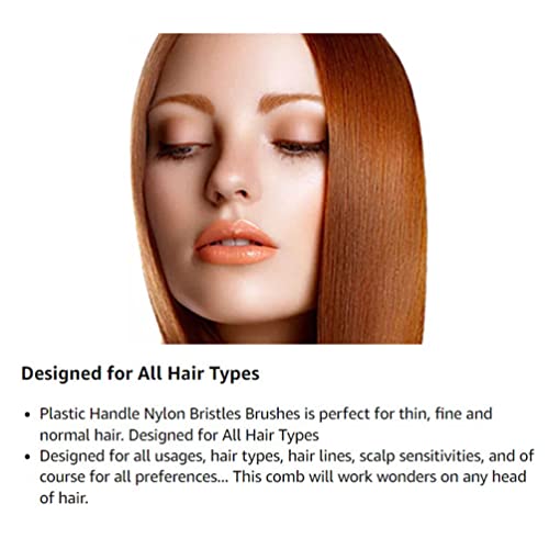Luxxii 6 Plastic color Handle najlon Bristle Brush džepni češalj za kosu dizajniran za sve tipove kose . Boja može varirati.