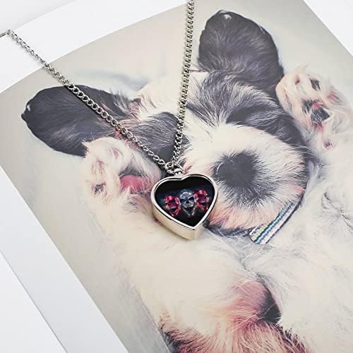 Vrišteći Demon lobanje ogrlica urne za kućne ljubimce kremiranje srce privezak spomen-uspomena nakit za pse