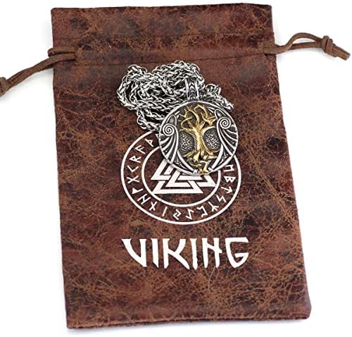 Guoshuang Viking ogrlica za muškarce ranven Odin tree nodic amulet Yggdrasil tree nerđajući čelik nakit