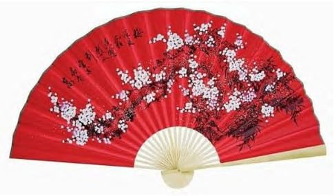 Classic 35 Orijentalni feng Shui zidni ventilator-crveni cvetovi