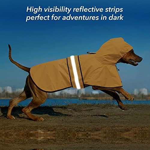 Ezierfy kaputi s kapuljačom - reflektirajući podesivi kišni kaput, lagani pas vodootporan kabanica Slicker Poncho sa povotnim rupom za male, srednje, velike pse