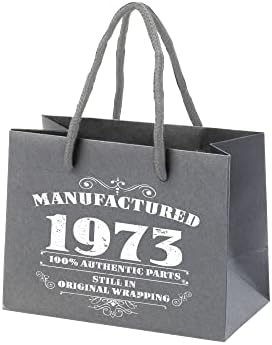 Bang uredna odjeća poklon torbe za 50. rođendan - sivi papir sa ručkom za uže - Eco Friendly mala poklon torba - proizvedeno 1973