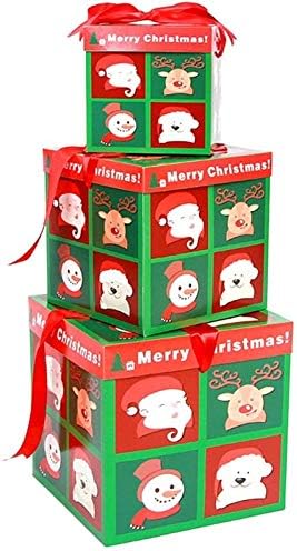 ALREMO HUANGXING - Božić kutije, 3 kom bombona kutije 3 veličine Božić torta kutija Party korist