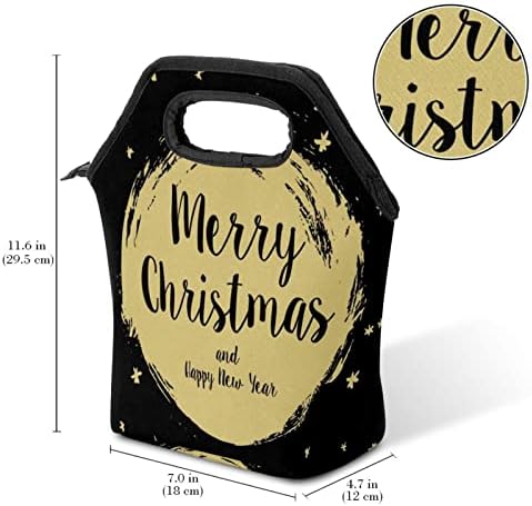 HEOEH Merry Christmas5 torba za ručak Cooler Tote Bag izolovana kutija za ručak sa patentnim zatvaračem
