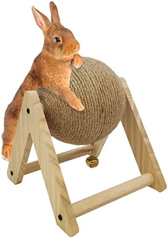 Zečji misfer igračka prirodna sisal zec grebanje kugla drvena zeko ogrebotina igračaka sa