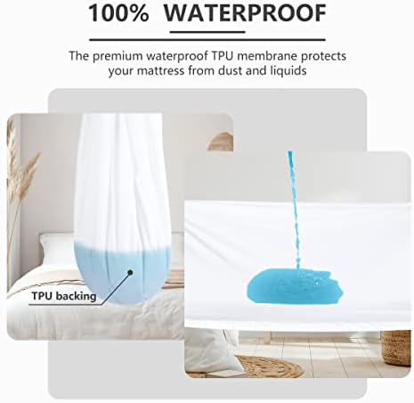 Paket-vodootporni madrac zaštitni i bambusov krevet za madrac, meka, prozračna, vinila bez vinila