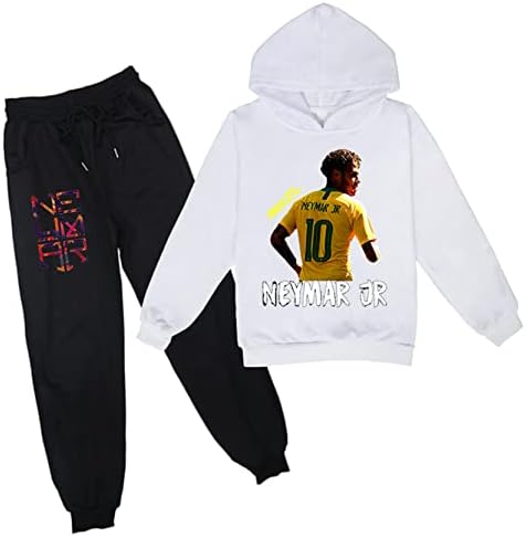 JINGO936 Little Boys Girls Grafički trenerke Neymar JR Outfit-s kapuljačom i jogging hlače za djecu