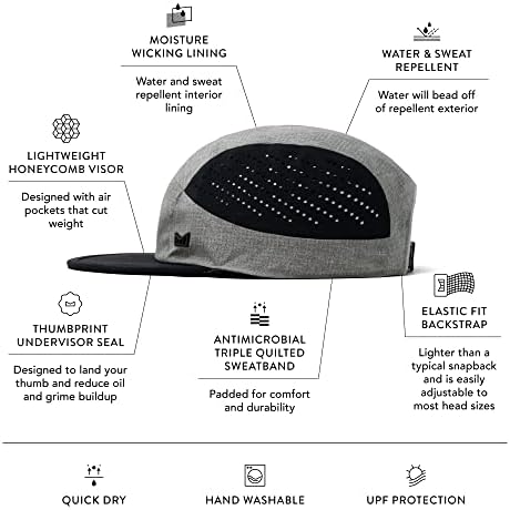 Melin PACE Hydro, Performance Podesivi kapu za trčanje, Vodootporna kapa, kapu za trčanje za muškarce