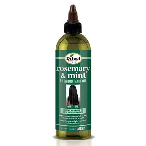 Difeel ruzmarin i Mint Premium ulje za kosu sa biotinom 8 oz. - Napravljeno od prirodne mente & amp; ulje ruzmarina za rast kose