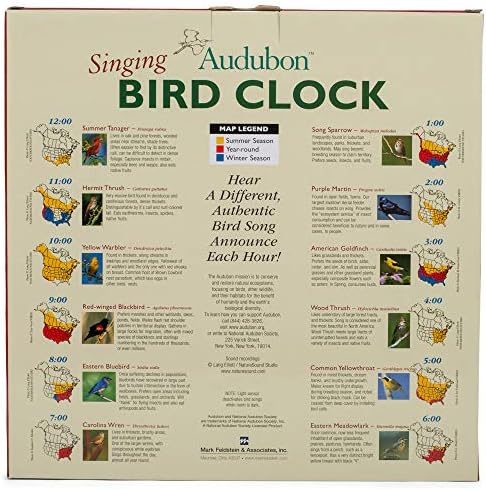 Mark Feldstein & Associates Audubon pjevački sat ptica, 13 inča